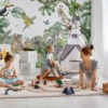 Tropische jungle kleurrijke landschap muurschildering Exotische Dieren Voor Kinderen - belangrijkste product afbeelding