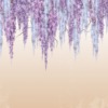 Fotobehang met een duidelijk bloemmotief op een beige achtergrond Girland of Violet Flowers - afbeelding nummer 2