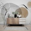 Fotobehang met modern minimalistisch ontwerp Pastel Circles - belangrijkste product afbeelding