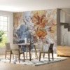 Fotobehang in warme kleuren Waterlelies aan de muur - belangrijkste productafbeelding