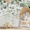 Groen en wit Delicate Leaves Fotobehang - belangrijkste product afbeelding