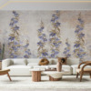 Fotobehang met bloemmotief in gedempte kleuren Bloeiende wingerd aan de muur - belangrijkste productafbeelding
