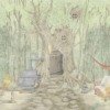 Fototapeta z bajkowym motywem leśnym w delikatnych kolorach Leśny Domek dla dzieci - zdjęcie numer 2