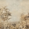 Fotobehang met palmbomen en luipaardmotief Tropische jungle in sepia - afbeelding nummer 2