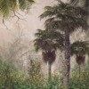 Fotobehang van kleine bloemen tussen palmbomen Tropical Yellow Meadow - afbeelding nummer 2