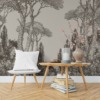 Fotobehang in donkere kleuren met tropisch landschap Tall Trees - belangrijkste product afbeelding