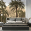 Fotobehang met tropisch motief in warme kleuren High Palms in the Sun - belangrijkste productafbeelding