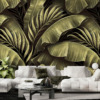 Fotobehang met exotisch motief in groen en zwart Tropical Leaf Green - afbeelding hoofdproduct