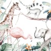 Muurschildering in zachte kleuren Dieren van Wild Afrika voor kinderen - afbeelding nummer 2