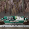 Plantenmotief Fotobehang in donkerpaars en bruin Exotic Hanging Leaves - afbeelding hoofdproduct