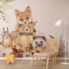 Muurschildering in warme kleuren Herfst Bosdieren - belangrijkste product afbeelding