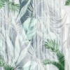 Fotobehang met tropisch motief in wit Leaves Behind a White Curtain - afbeelding nummer 2