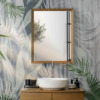 Fotobehang met tropisch motief in wit Leaves Behind a White Curtain - belangrijkste productfoto van