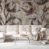 Lichtgekleurde Fotobehang met bruine accenten Cotton Flower Wall - afbeelding hoofdproduct