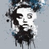 Fotobehang met abstract portret in wit en zwart Gezicht van een slapend meisje - afbeelding nummer 2