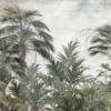 Fotobehang met hoge palmen op een grijze achtergrond Donkergroen in de Jungle - afbeelding nummer 2