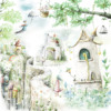 Muurschildering in wit, grijs en groen Magic Road voor kinderen - afbeelding nummer 2