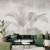 Fotobehang van een pluim van een exotische palmboom in de Mist - afbeelding hoofdproduct