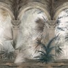 3D-muurschildering met palmbladeren tussen de kolommen Zuilengalerij - afbeelding nummer 2