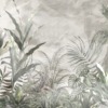 Fotobehang in groene en grijze tinten Muur van exotische planten - afbeelding nummer 2