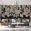 Fotobehang met 3D-patroon en bloemmotief Flowing down the Wall - belangrijkste product afbeelding