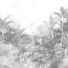 Fotobehang met tropisch motief in monochroom Grey Dense Jungle - afbeelding nummer 2