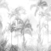 Tropische jungle Fotobehang in mist in witte en grijze tinten Misty Palms - afbeelding nummer 2
