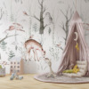 Muurschildering van bladerloze bomen en wilde dieren Winter Forest For Kids - belangrijkste product afbeelding