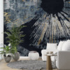 Fotobehang in donkere kleuren met gouddraad Golden Glitter in the Eye - belangrijkste productafbeelding