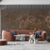 Bloemmotief Fotobehang in bruintinten Vanishing Bouquet - belangrijkste productafbeelding