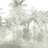 Fotobehang in grijstinten Palmen en mist - afbeelding 2