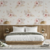 Wandschildering roze kleine bloemen in retrostijl - belangrijkste productafbeelding