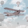 Fototapeta z aeroplanem i balonami na tle błękitnego nieba W Przestworzach - zdjęcie numer 2