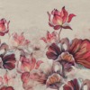 Fotobehang in levendige kleuren op gedempte effen achtergrond Rode bloemen - afbeelding nummer 2