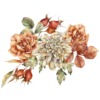 Boho stijl Fotobehang met een kleurrijk boeket op een heldere achtergrond Wild Rose Flower Red - afbeelding nummer 2