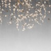 Japanse kersenbloesem en kraanvogels motief Fotobehang Bloeiende kersenbloesem op grijze achtergrond - afbeelding nummer 2