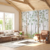 Lichtgekleurde Fotobehang met hoge bomen Bright Forest - belangrijkste productafbeelding