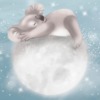Koala On The Moon sprookjesillustratie muurschildering in gedempte kleuren voor kinderkamer - afbeelding nummer 2