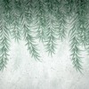 Fototapeta z wyraźnym zielonym motywem liści spływających w dół Odwrotny Las Liści - zdjęcie numer 2