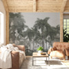Fotobehang met exotisch motief in donkere tinten Tall Palms Without Colour - afbeelding hoofdproduct