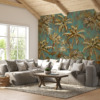 Fotobehang met tropisch motief in luxe kleuren Gouden Palmen - belangrijkste productafbeelding