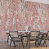 Fotobehang van lentebloemen die verticaal hangen Witte bloemen op roze achtergrond - afbeelding hoofdproduct