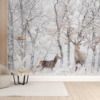 Wildlife Fotobehang in besneeuwde winter Herten in het Witte Woud - belangrijkste product afbeelding
