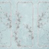 Retro bloemenmotief Fotobehang op blauwe achtergrond Drievoudig bloemenmotief - afbeelding nummer 2