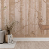 Fotobehang met bosmotief in warme kleuren Bosdieren - belangrijkste product afbeelding