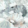 Abstracte Fotobehang met blauwe bladeren en witte bloemen Wit Nenufar - afbeelding nummer 2