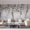 Aquarelgeschilderde Fotobehang in gedempte tinten voor een modern interieur Dark Twigs - belangrijkste productafbeelding