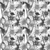 Wandschildering met plantenmotief in donkere kleuren voor een moderne woonkamer Zwarte bloeiende bloemen - afbeelding 2