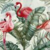 Fotobehang in exotische kleuren Flamingo's in Green - afbeelding nummer 2