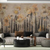 Fotobehang van zonnige bloemen ideaal voor de woonkamer Bloemenveld - belangrijkste product afbeelding